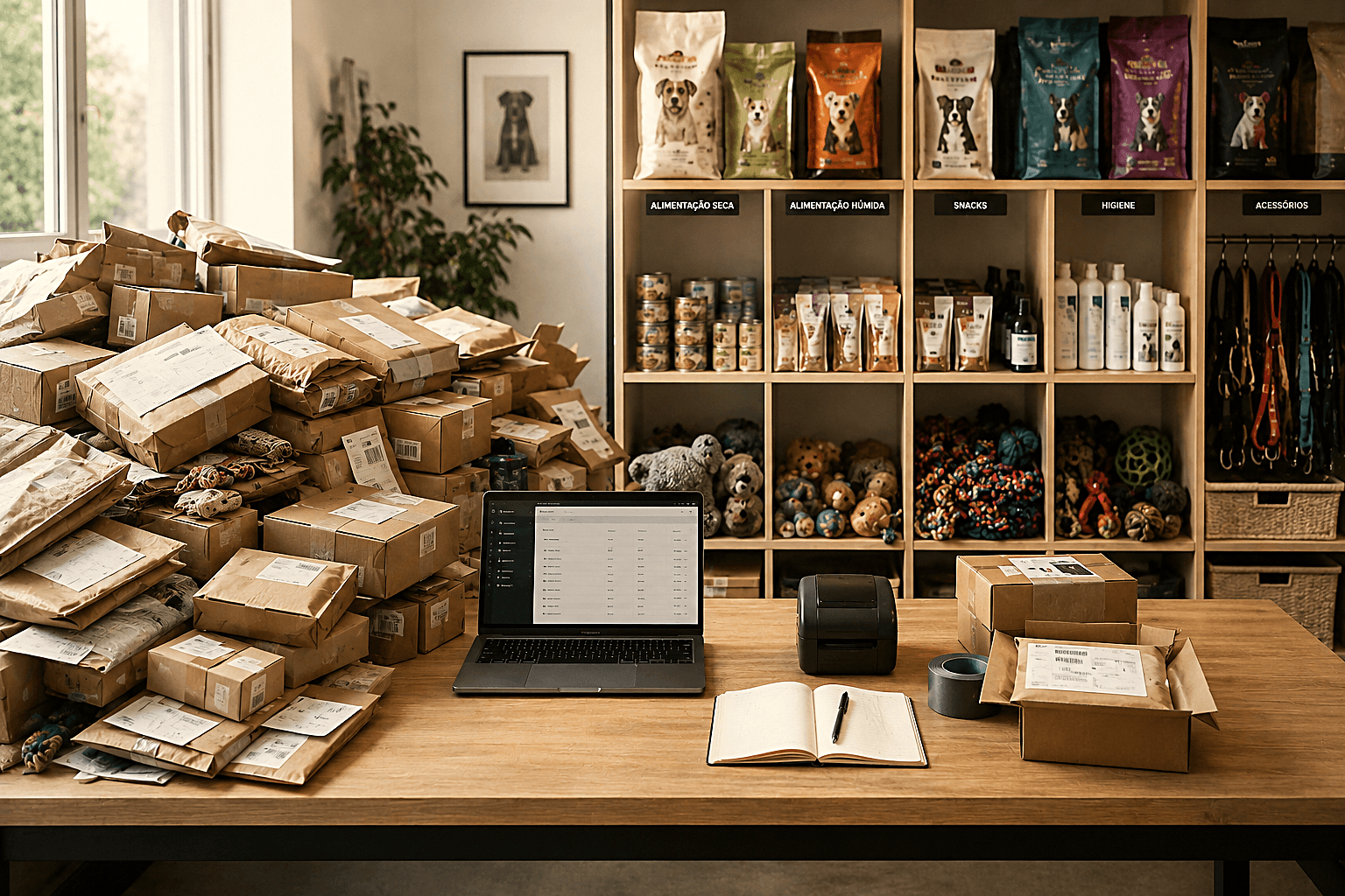 A pet e-commerce operation, one process congested, the other modular and organised
